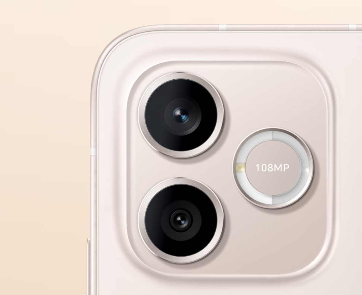 Honor 600 Liten kaksi takakameraa ja yksi LED-kuvausvalo.