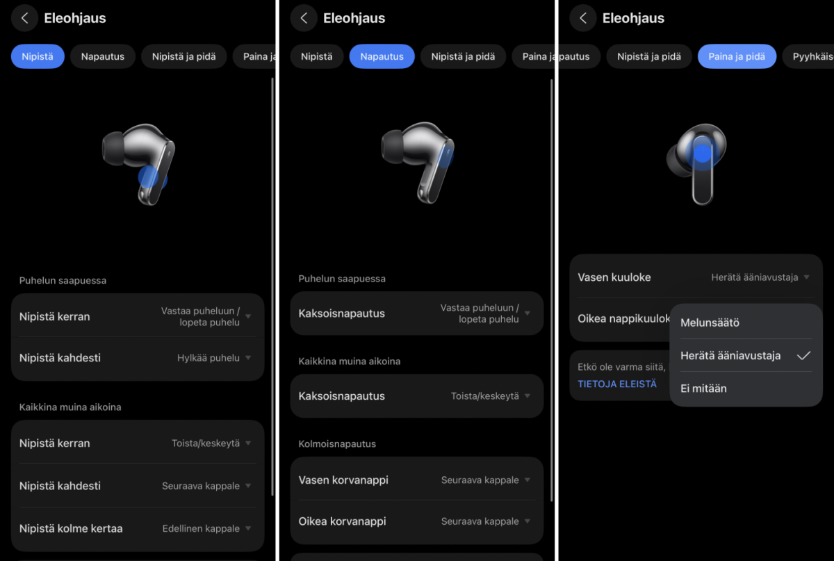 FreeBuds Pro 5 -kuulokkeissa on paljon erilaisia eletoimintoja.