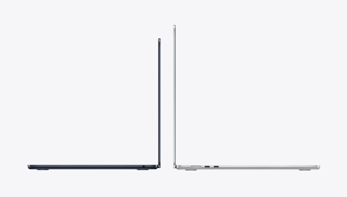 MacBook Air (M5) sivusta kahtena kokoversiona.