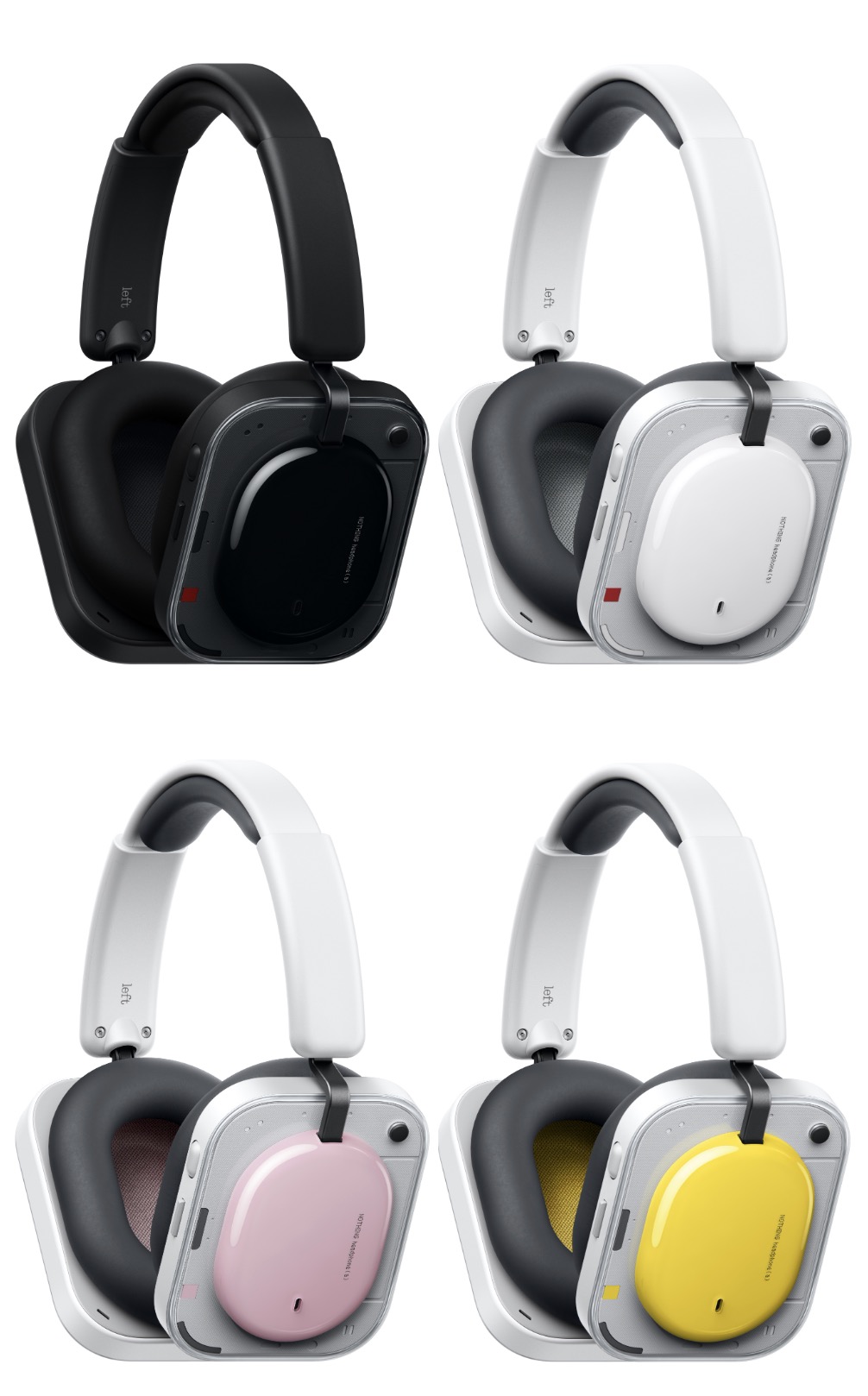 Nothing Headphone (a) eri väreissä.