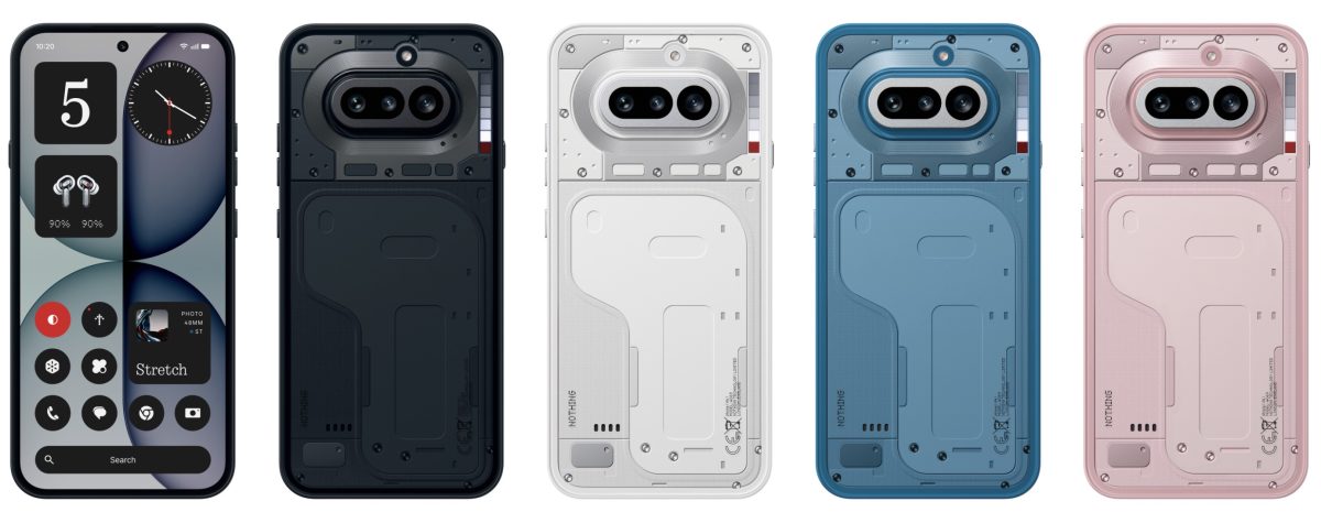 Nothing Phone (4a) eri väreissä.