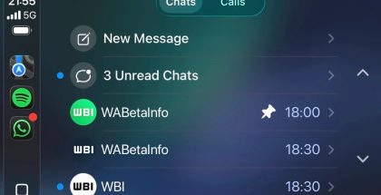 WhatsAppin CarPlay-sovellus. Kuva: WABetaInfo.