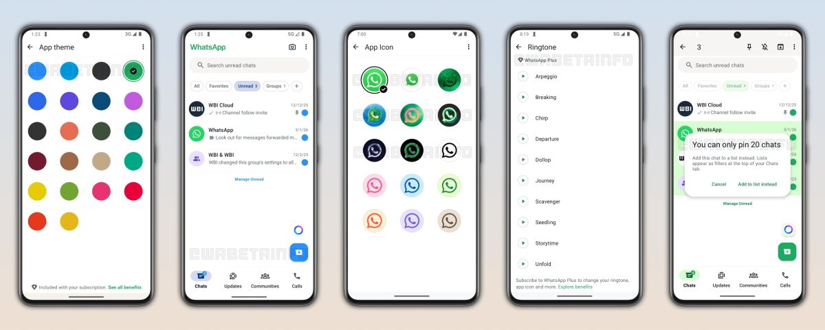 WhatsApp Plussasta jo paljastuneita näkymiä. Kuva: WABetaInfo.