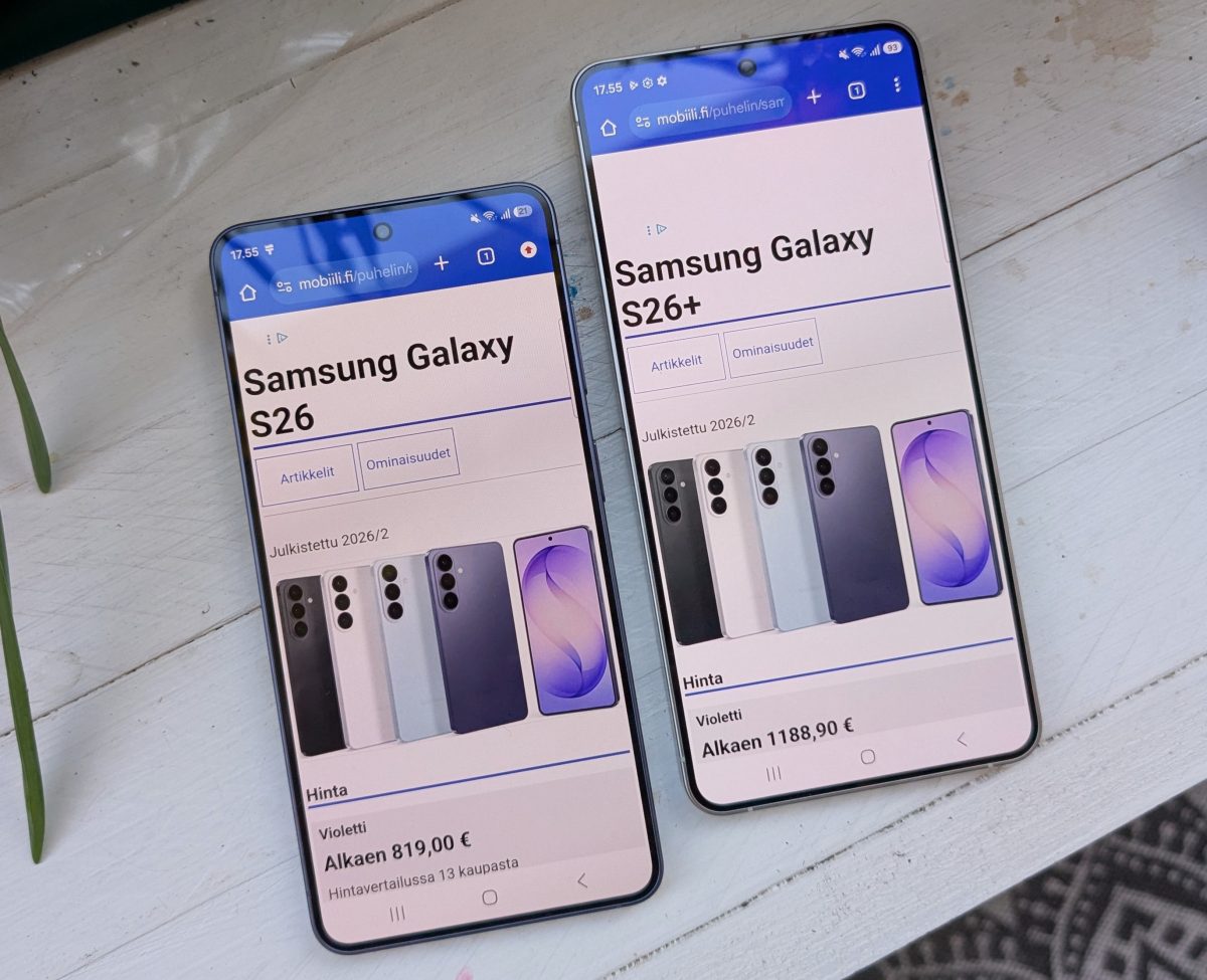 Samsung Galaxy S26:ssa ja S26+:ssa on muutama merkittävä ero.