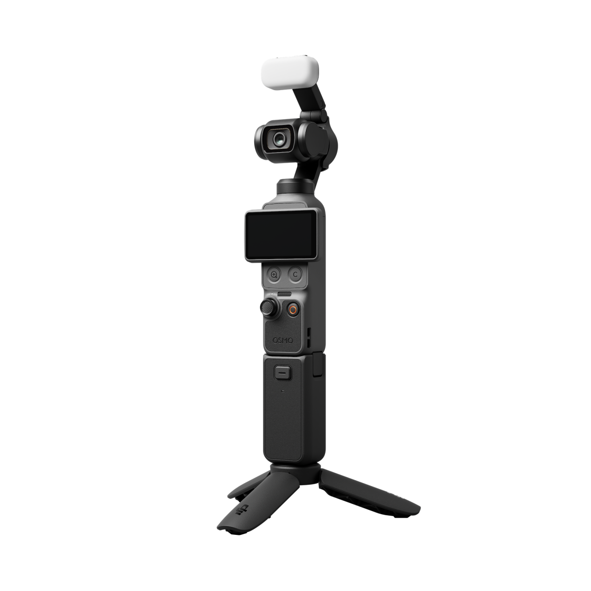 DJI Osmo Pocket 4 seisontatuki avattuna.