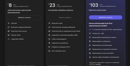 ChatGPT:n tilausvaihtoehtoja.