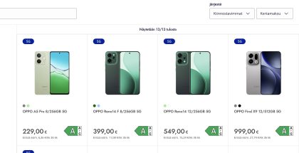 Oppo-puheOppo-puhelimia Elisan valikoimissa.limia Elisan valikoimissa.