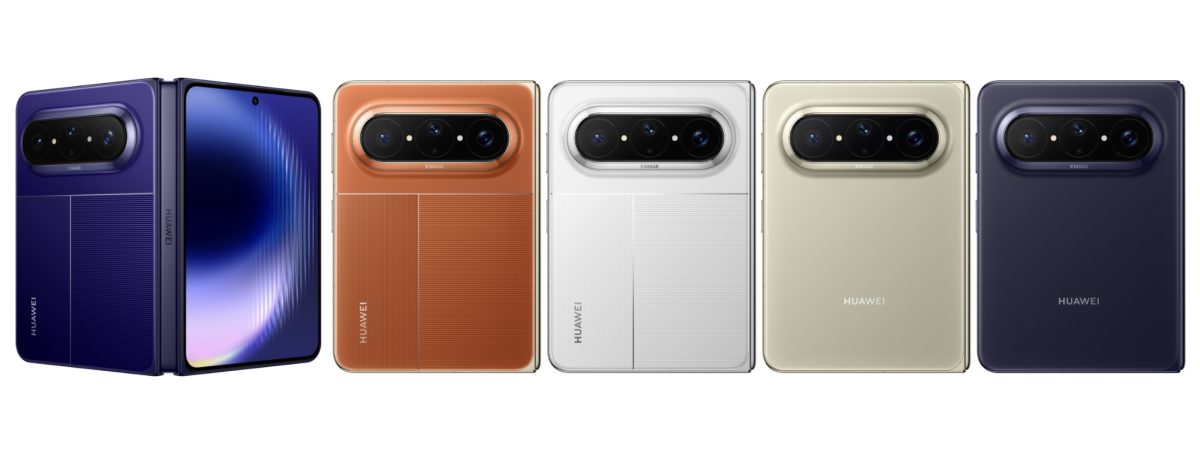 Huawei Pura X Max eri väreissä.