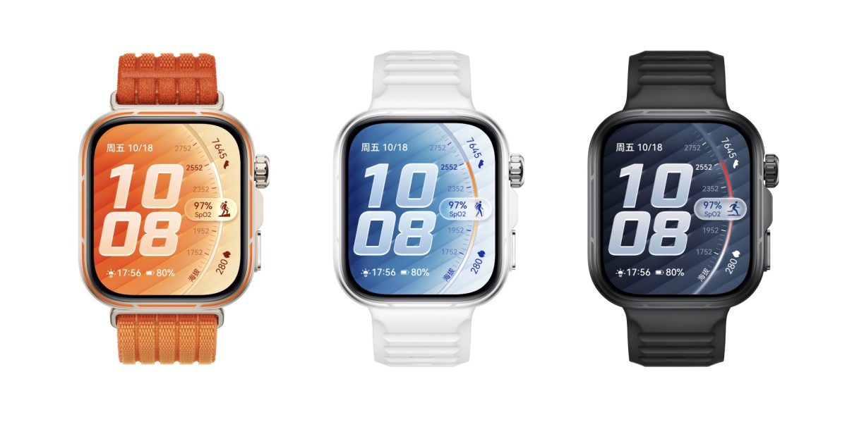 Huawei Watch Fit 5 Pro eri väreissä.