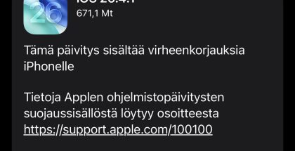 iOS 26.4.1 on nyt ladattavssa.