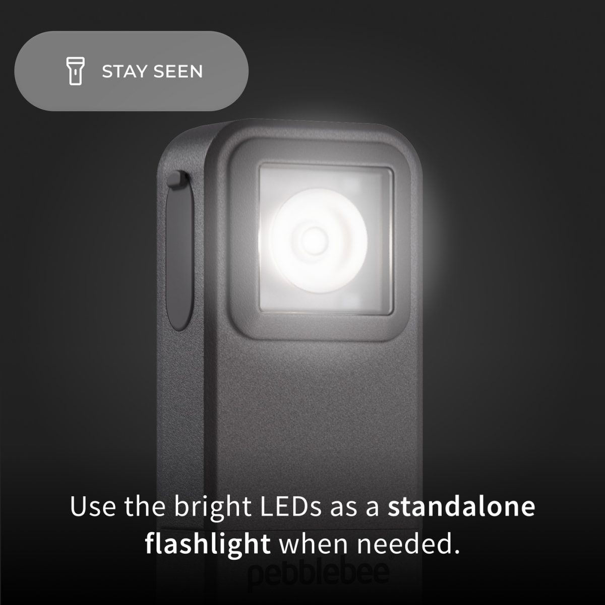 Pebblebee Halo sisältää kirkkaan LED-valon.