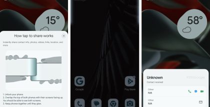 Tap to Sharesta paljastuneita näkymiä. Kuva: 9to5Google.