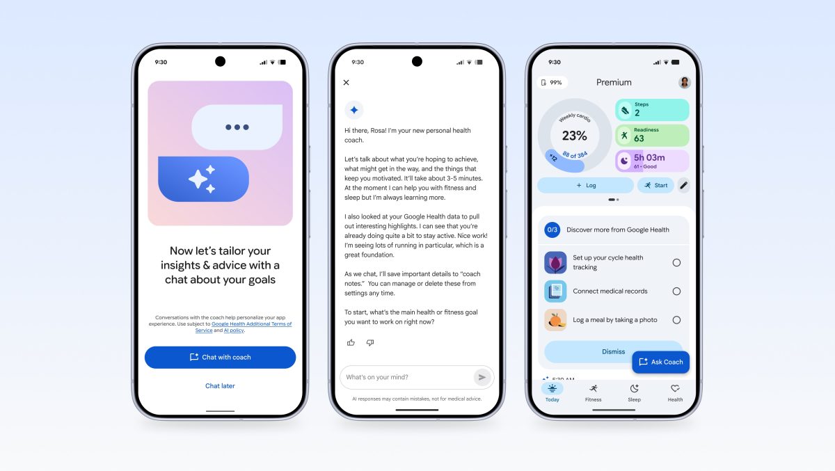 Google Health Coachin käyttöönotto.