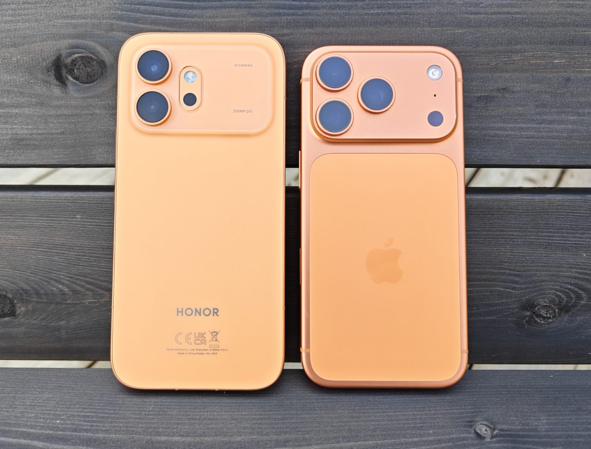 Vasemmalla Honor 600, oikealla iPhone 17 Pro.