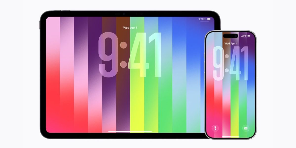 iOS ja iPadOS 26.5:n sisältämät uudet Pride-taustakuvat.