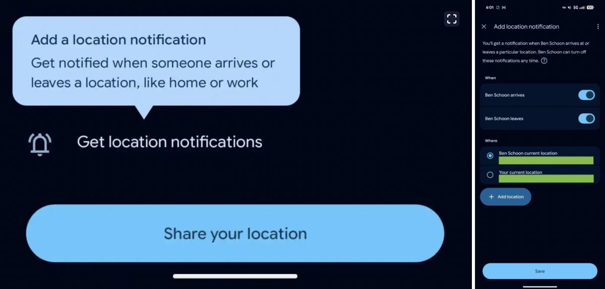 Google Find Hub saa saa uuden sijaintihälytysten ominaisuuden. Kuvat: 9to5Google.