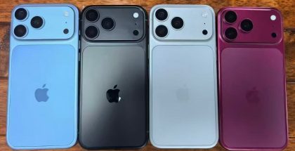 iPhone 18 Pron mallikappale neljänä eri värivaihtoehtona. Kuva: Sonny Dickson / X.