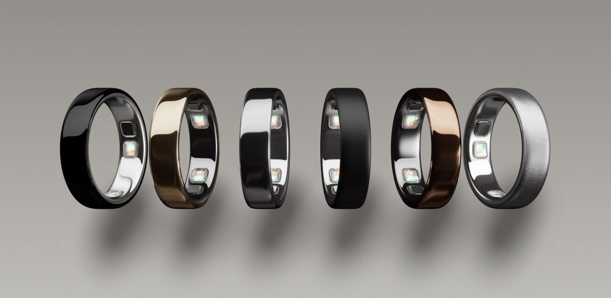 Oura Ring 5 eri väreissä.