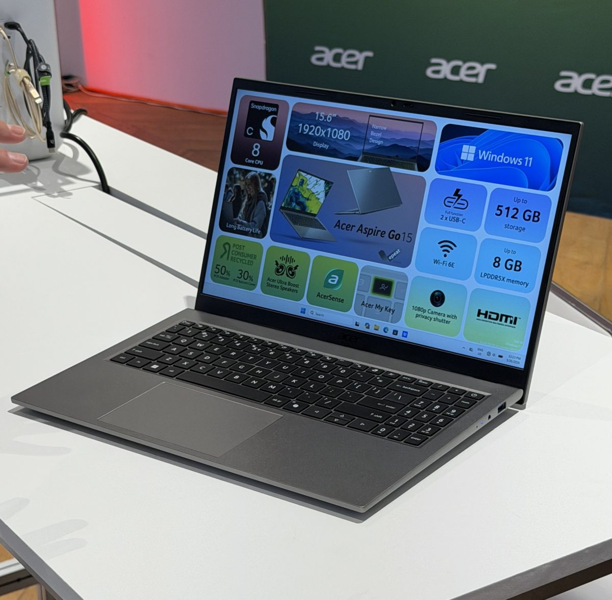Acer Aspire Go 15 on ensimmäisiä Snapdragon C -laitteita.Acer Aspire Go 15 on ensimmäisiä Snapdragon C -laitteita.