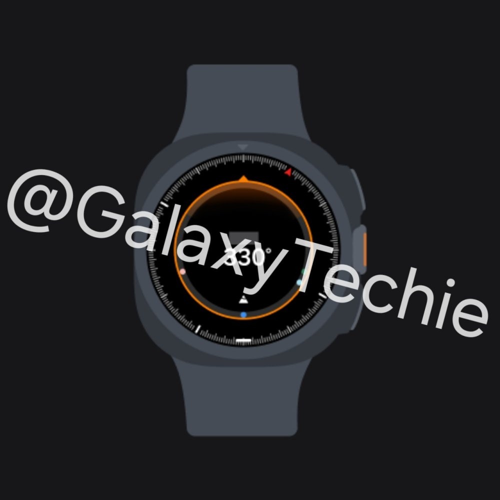 Ohjelmistosta paljastunut Samsung Galaxy Watch Ultra2:n mallinnoskuva. Kuva: GalaxyTechie.