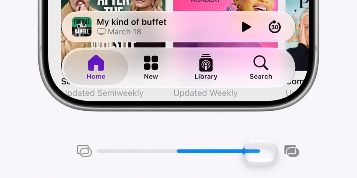 iOS 27 tuo uuden Liquid Glass -säätimen.