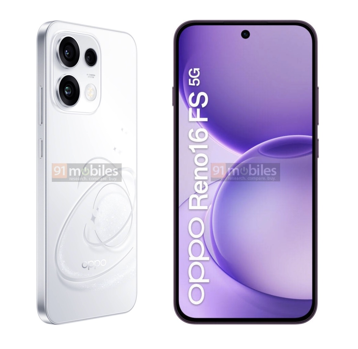 Oppo Reno16 FS. Kuvat: 91mobiles.