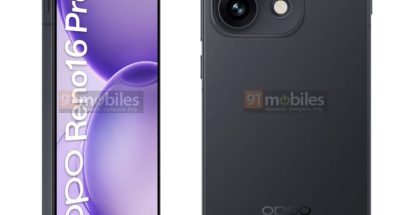 Oppo Reno16 Pro. Kuvat: 91mobiles.