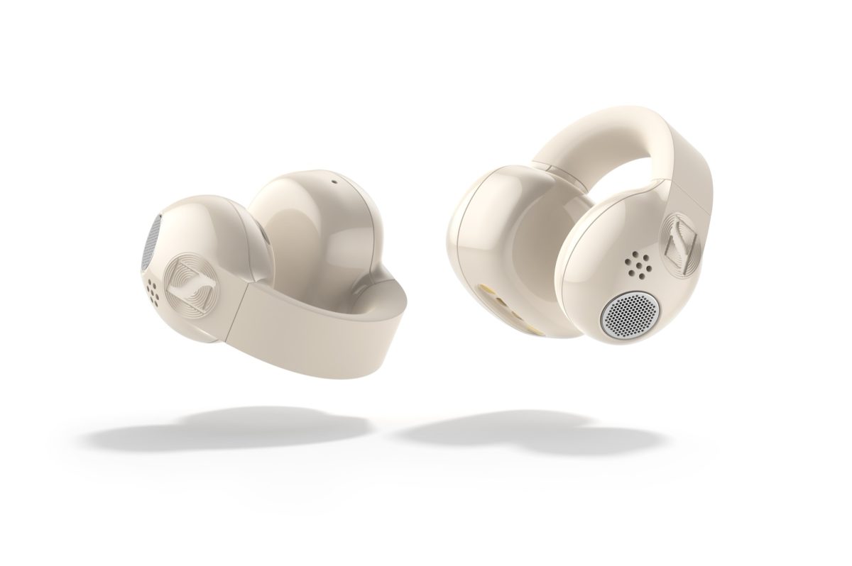 Sennheiser Accentum Clip -kuulokkeet kermanvalkoisena värivaihtoehtona.