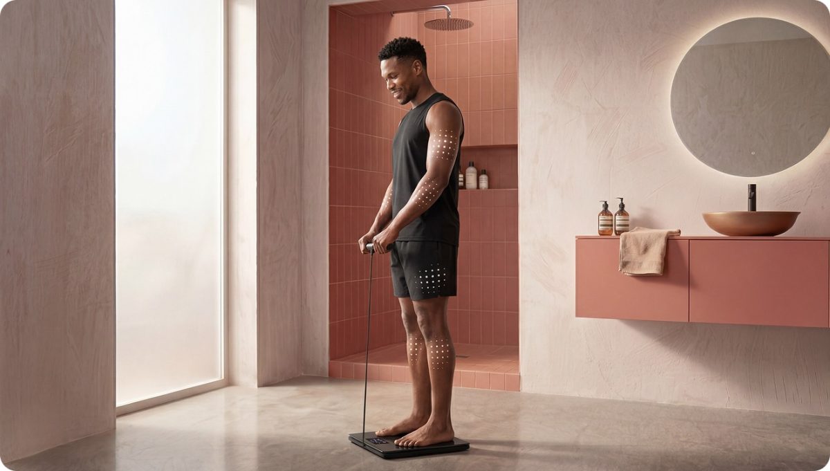 Withings BodyFit-vaakaa käytetään kahvaosan kanssa.