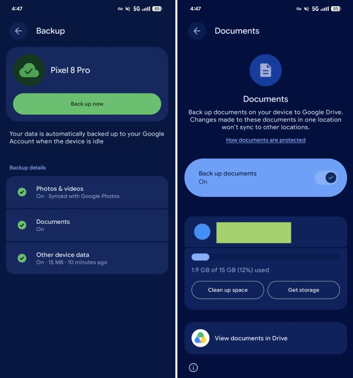 Android-varmuuskopiointi laajenee uudella valinnalla. Kuvat: 9to5Google.