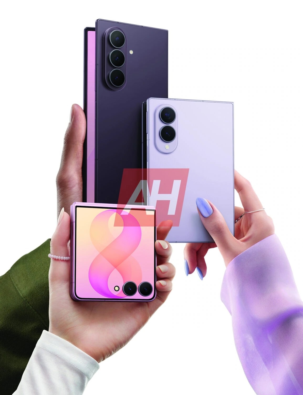 Samsung Galaxy Z Fold8 Ultra, Galaxy Z Fold8 ja Galaxy Z Flip8. Kuva: Android Headlines.