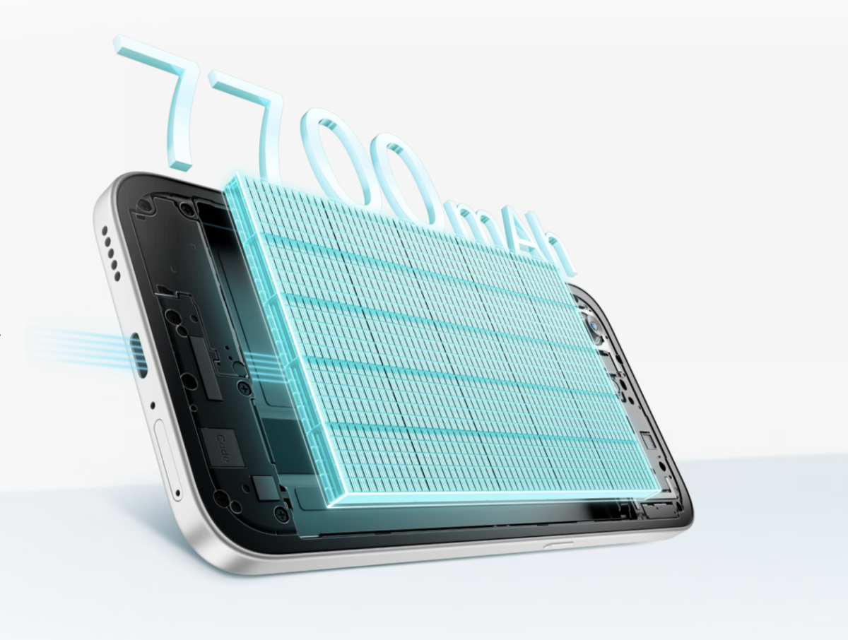 Honor 600 Smart 5G:ssä on 7 700 milliampeeritunnin jättiakku.