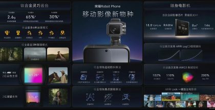 Honor Robot Phonen kameraominaisuuksia.