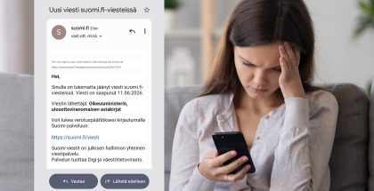 Suomen Telemarkkinointiliiton Kilpi-sovelluksen kautta on raportoitu esimerkiksi ulosottoteemaisista huijausviesteistä. Kuva: Suomen Telemarkkinointiliitto.