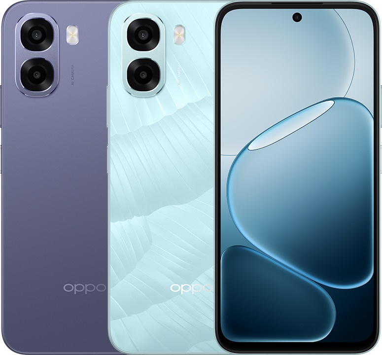 Oppo A6x 5G kahtena värivaihtoehtona.