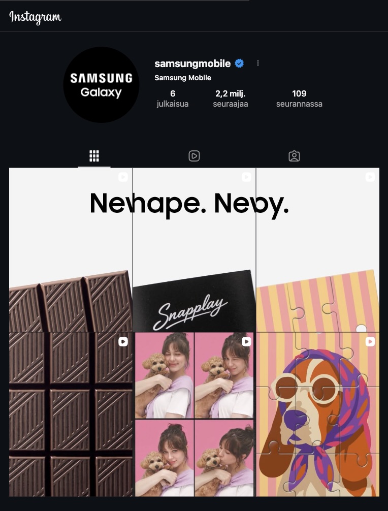 Samsung keskitttyy nyt vihjailemaan tulevasta Instagramissa.