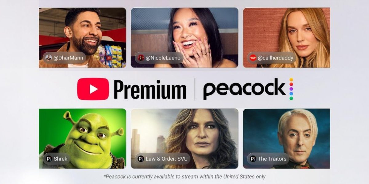 YouTube Premium + Peacock.