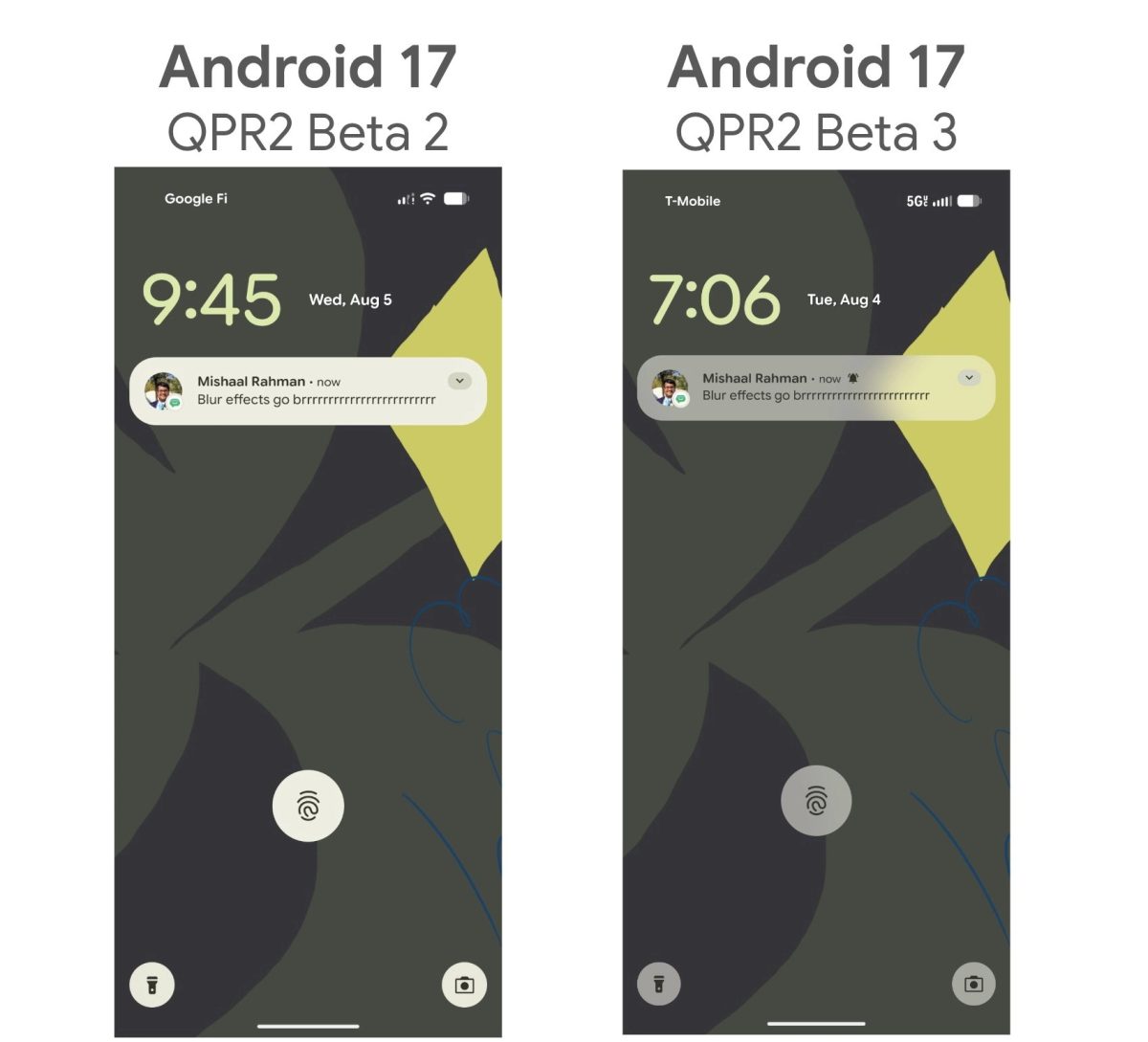 Android 17 QPR3 lisää Googlen Android-vakiokäyttöliittymään lisää läpikuultavuutta, esimerkiksi lukitun näytön näkymässä.