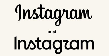 Instagramin vanha ja uusi sanamerkki.