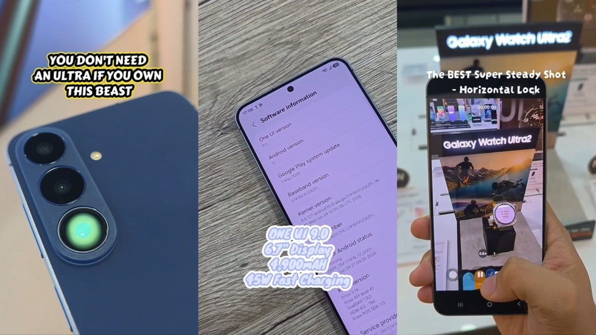 Samsung Galaxy S26 FE esillä videolla.