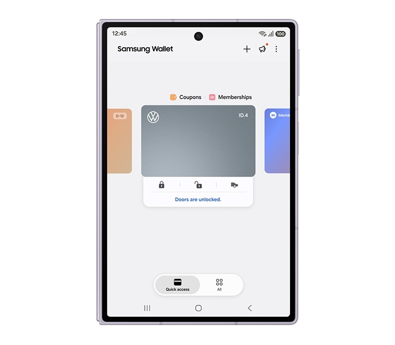 Samsung-puhelimet voivat jatkossa toimia Volkswagenien avaimena. Kuvassa Galaxy Z Fold8.