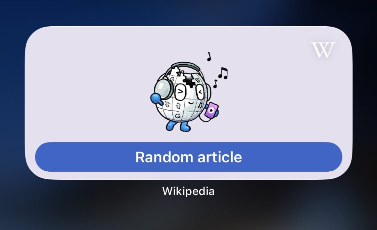 Wikipedia-sovellus Apple-laitteissa uuden satunnaiseen artikkeliin vievän widgetin.
