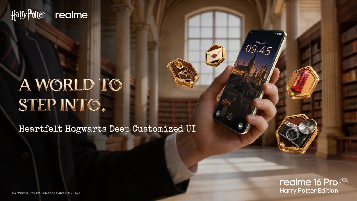 Realme 16 Pro 5G Harry Potter Editionin ohjelmistossa teema näkyy taustakuvissa, kuvakkeissa ja animaatioissa.