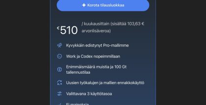 ChatGPT Pro 500 -tilaus maksaa Suomessa 510 euroa kuukaudessa.