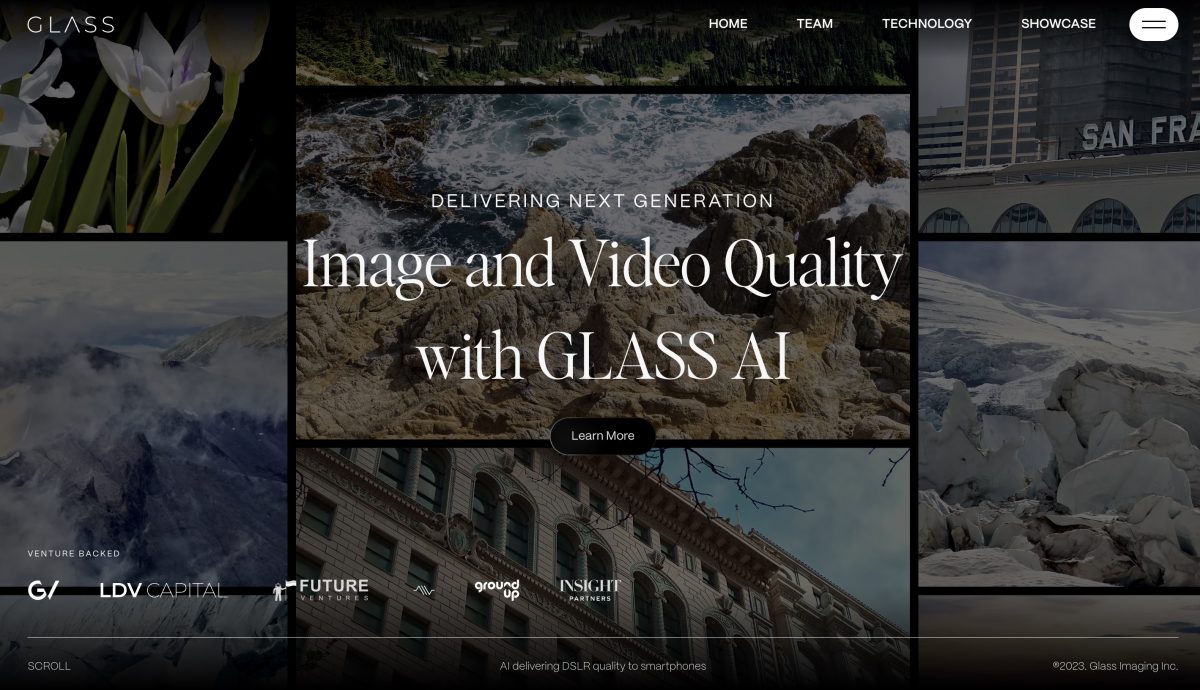 Glass Imagingin verkkosivu.