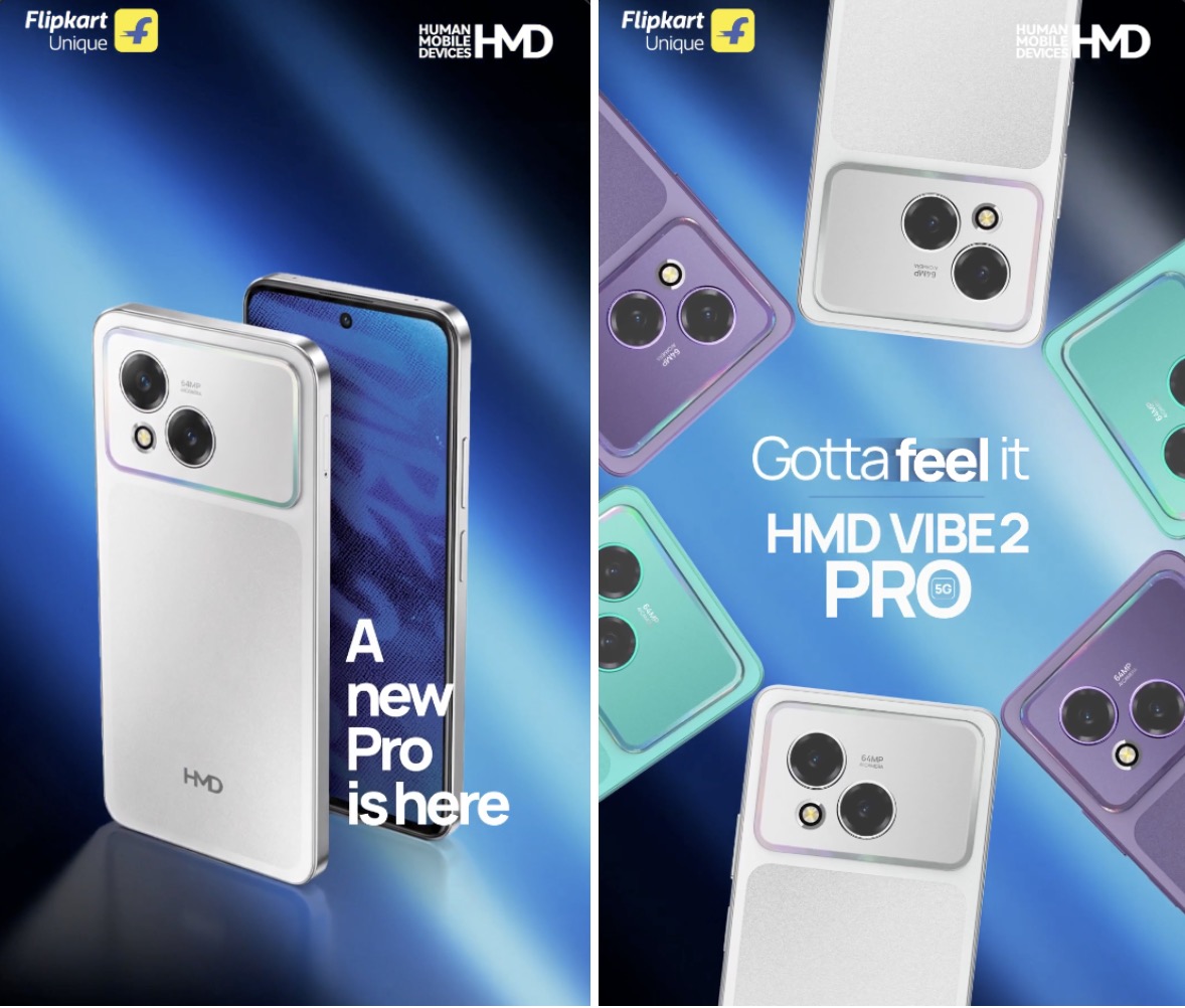 HMD Vibe2 Pro 5G:n muotoiluun on haettu vaikutteita Applen suunnalta.