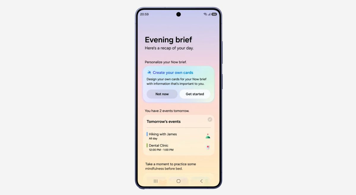 One UI 9 tuo kehittyneemmät Now Brief -katsaukset.