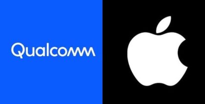 Qualcomm + Apple logot.