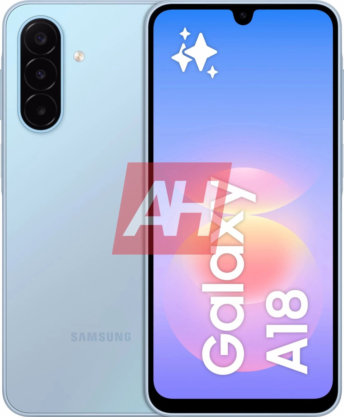 Samsung Galaxy A18 vaaleansinisenä. Kuva: Android Headlines.