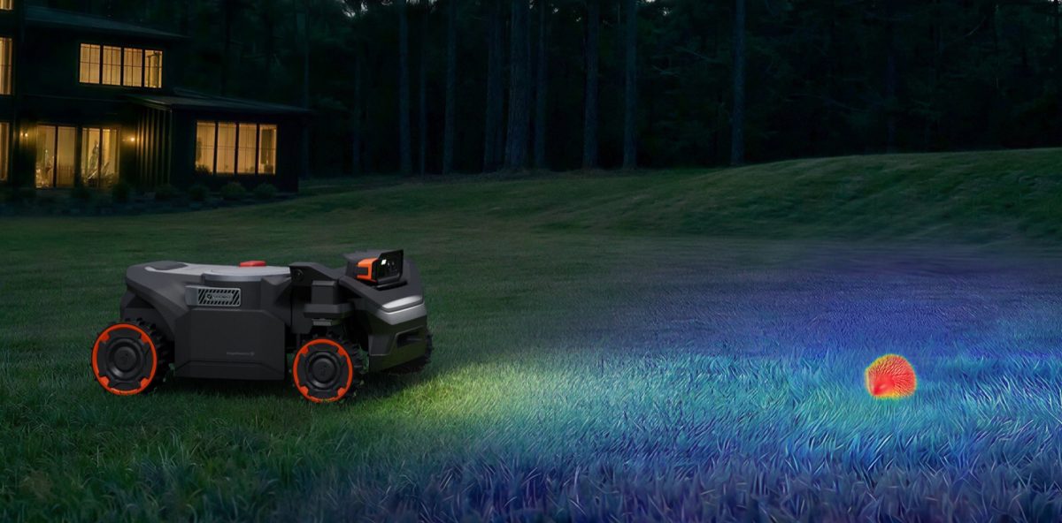 Segway Navimow H5 Pron lämpöanturi tunnistaa pienet eläimet keskeyttäen leikkurin toiminnan.